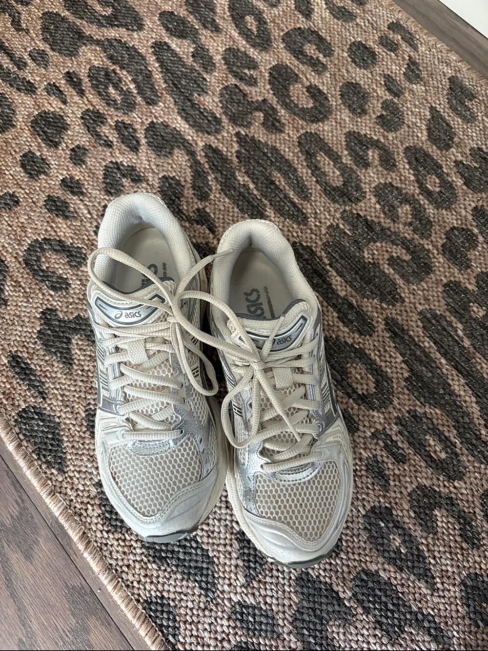 ASICS Women's Running Sneakers in Light Beige and Silver Accents